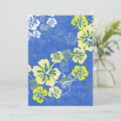 Blue Ginger/Leis/Luau/hibiscusWedding Invitations Kaart (Staand voorkant)