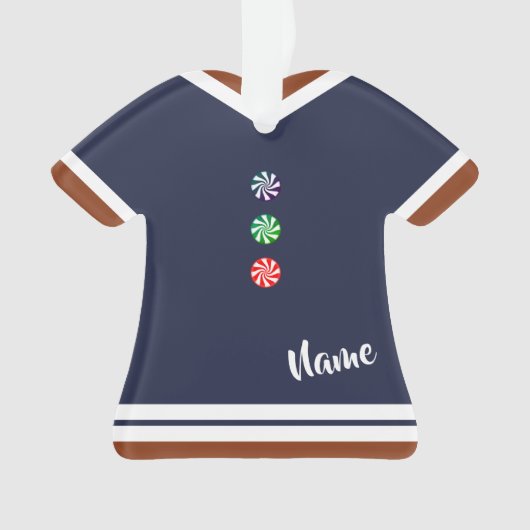 Blue GingerbrooBoy Keepomwille Kerstmis Ornament (voorkant)