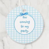 Blue Gingham 2 Bedankjes Labels (Achterkant)