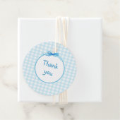 Blue Gingham 2 Bedankjes Labels (In situ)