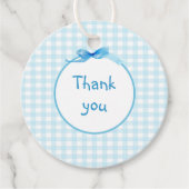 Blue Gingham 2 Bedankjes Labels (Voorkant)