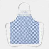 Blue Gingham All-Over Print Apron Schort (Voorkant)