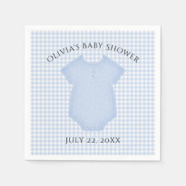 Blue Gingham Baby Boy Bodysuit Baby shower Servet