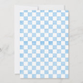 Blue Gingham Baby Boy Shower Sprinkle Invitation Kaart (Achterkant)