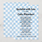 Blue Gingham Baby Boy Shower Sprinkle Invitation Kaart (Voorkant / Achterkant)