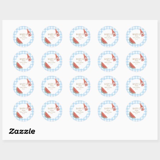 Blue Gingham Baby-Q Sticker (Feuille)