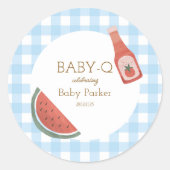 Blue Gingham Baby-Q Sticker (Devant)