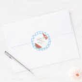 Blue Gingham Baby-Q Sticker (Enveloppe)