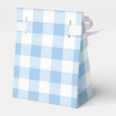 Blue Gingham Baby shower Bedankt Bedankdoosjes (Achterkant)