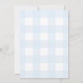 Blue Gingham Baby shower by Mail Invitation Kaart (Achterkant)