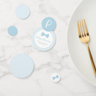 Blue gingham-baby shower confetti