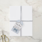 Blue Gingham Baby shower Gast Favor Bedankt Cadeaulabel (Met Touw)