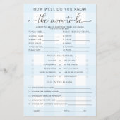 Blue Gingham Baby shower kent het mam-to-be-spel (Voorkant)