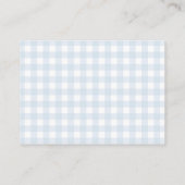 Blue Gingham Baby shower Luier Raffle Ticket Informatiekaartje (Achterkant)