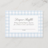 Blue Gingham Baby shower Luier Raffle Ticket Informatiekaartje (Voorkant)
