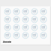 Blue Gingham Baby shower Stickers (Vel)