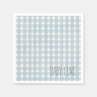 Blue Gingham Baby showers servet