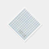 Blue Gingham Baby showers servet (Hoek)