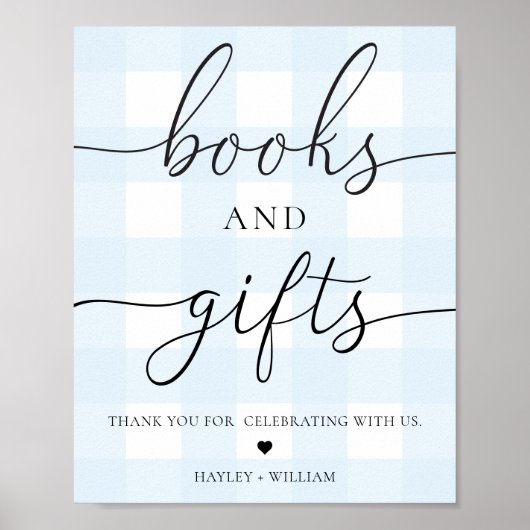 Blue Gingham Boeken en Geschenken Poster (Voorkant)