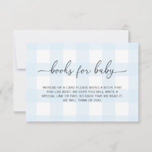 Blue Gingham Books for Baby Kaart