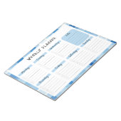 Blue Gingham Border, Undated Weekly Planner Notitieblok (Schuin)