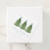 Blue Gingham Bow Christmas Tree Gift Labels (In situ)
