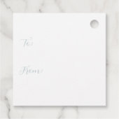 Blue Gingham Bow Christmas Tree Gift Labels (Achterkant)