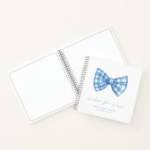 Blue Gingham Bow Stropdas Baby shower Wensen Gastb Notitieboek (Binnen)