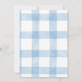 Blue Gingham Boy Baby Shower Invitation (Dos)