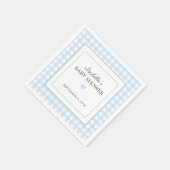 Blue Gingham Boy Baby shower Papier Servet (Hoek)