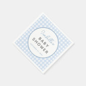Blue Gingham Boy Baby shower Servet (Hoek)