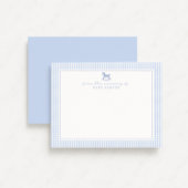 Blue Gingham Boy Gepersonaliseerde Nursery Note Ka Aankondiging