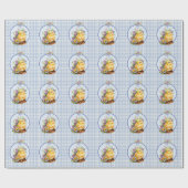 Blue Gingham Boy Verjaardag Cadeaupapier (Vlak)