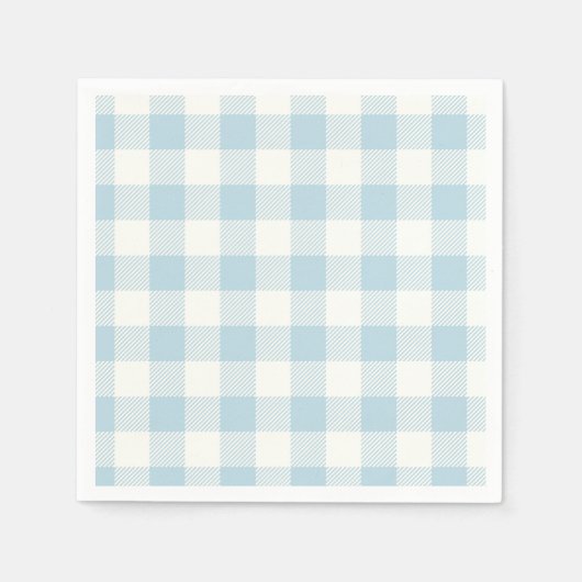 Blue Gingham Buffalo Check Baby shower Servet (Voorkant)