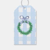 Blue gingham cadeau labels cadeaulabel (Voorkant)