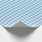 Blue Gingham Cadeaupapier (Hoek)