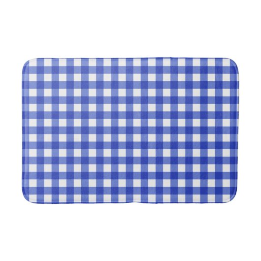 Blue Gingham Check Badmat (Voorkant)