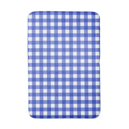 Blue Gingham Check Badmat (Voorkant Verticaal)
