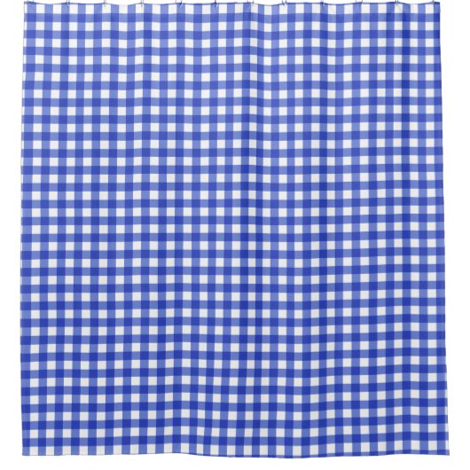 Blue Gingham Check Douchegordijn (Voorkant)