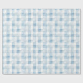 Blue Gingham Check for Baby Boy Nursery,Soft Plaid Cadeaupapier (Vlak)