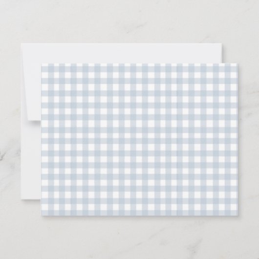 Blue Gingham check Gepersonaliseerde flat dank u Bedankkaart (Achterkant)