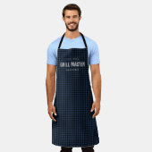 Blue gingham check grill master gepersonaliseerd schort (Gedragen)