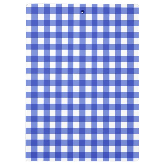 Blue Gingham Check Monogram Klembord (Achterkant)