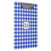 Blue Gingham Check Monogram Klembord (Rechts)