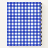 Blue Gingham Check Monogram Notitieboek (Achterkant)