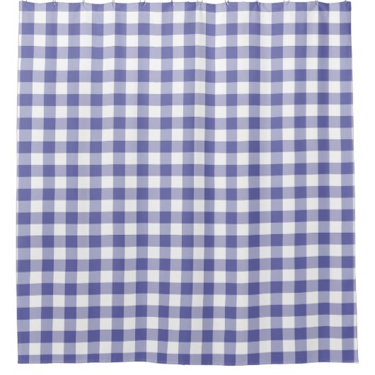Blue Gingham Check Pattern Modern Trendy Douchegordijn (Voorkant)