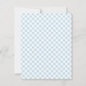 Blue Gingham Check Personal Stationery Note Kaart (Achterkant)