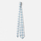 Blue Gingham Check Plaid Stropdas (Achterkant)