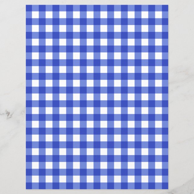 Blue Gingham Check Scrapbook Paper (Voorkant)