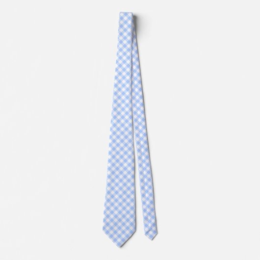 Blue Gingham Checkered Stropdas (Voorkant)